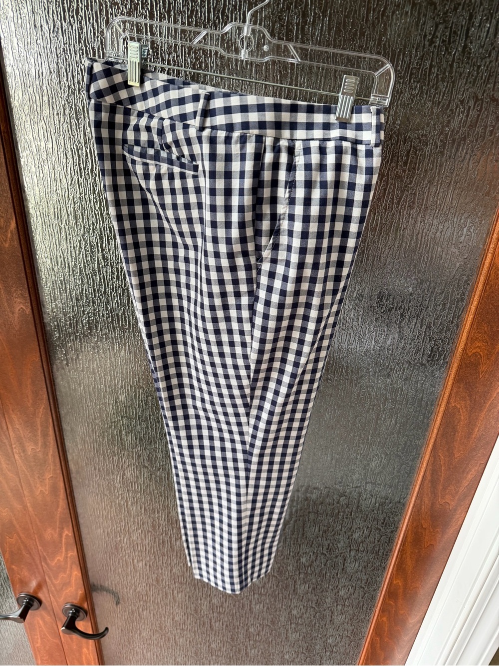 Banana Republic Mad Men Navy White Gingham Check Ankle Pants Size 16 💙🤍